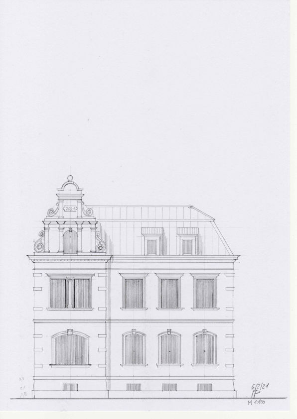 Entwurfszeichnung Fassade 2 Geschosse