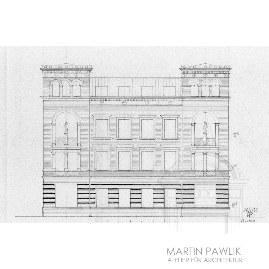 Entwurf Wohnungsbau Potsdam Ansichtszeichnung