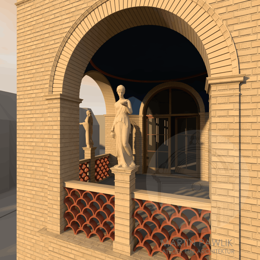 Entwurf Wohnungsbau Potsdam Detail Loggia